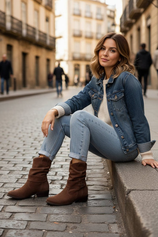 MÉLIA – Chic Women’s Short Brown Boots with Timeless Style