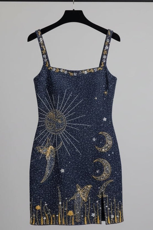 ZÉA – Women’s Chic Sleeveless Mini Dress with Subtle Shimmer