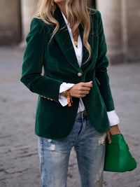 Classic Button-Up Casual Blazer for Women - Timeless Style and Comfort 0