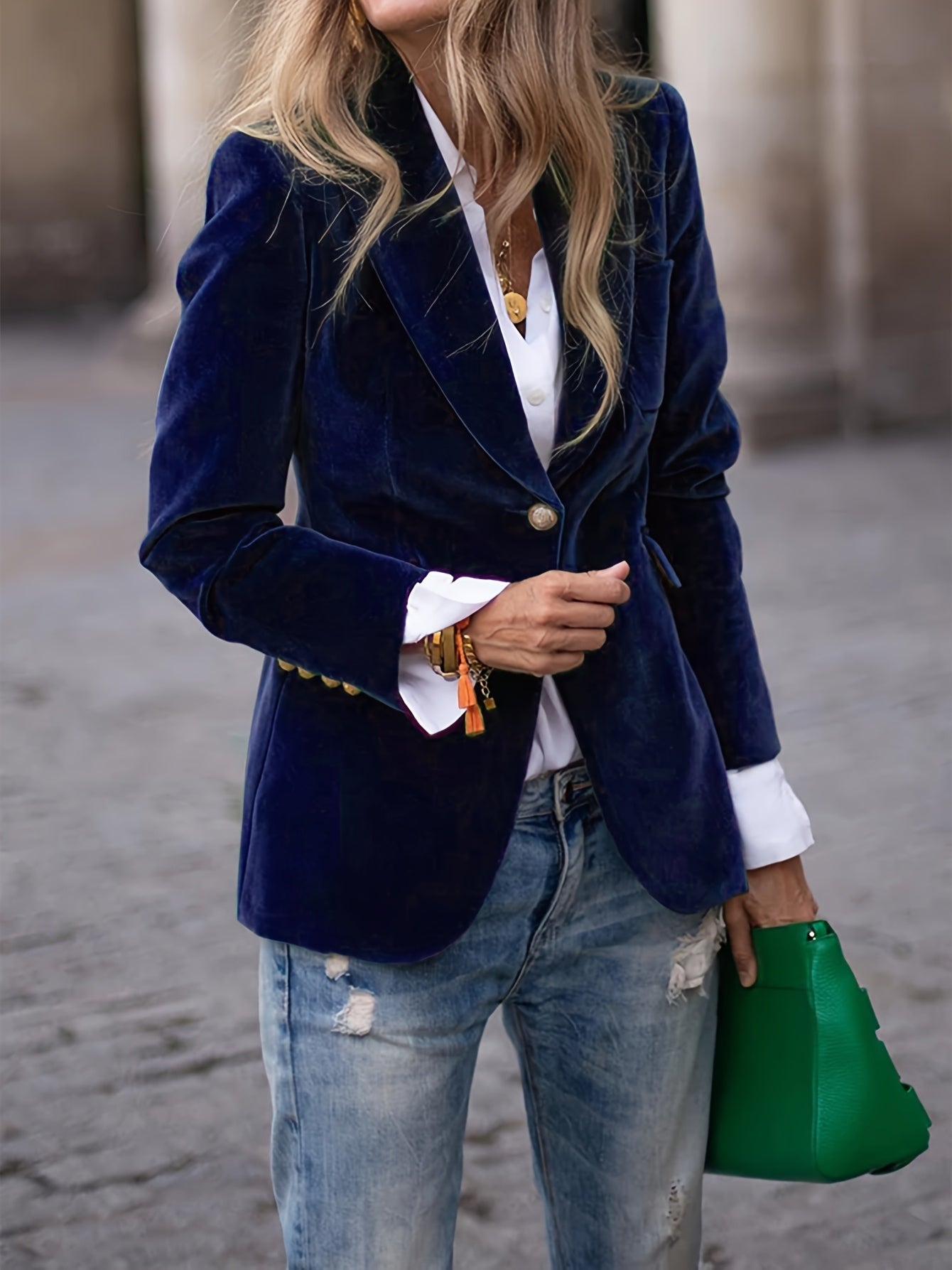 Classic Button-Up Casual Blazer for Women - Timeless Style and Comfort 4