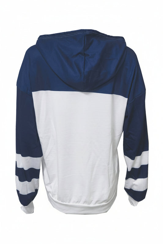 Color Block Anchor Print Oversized Hoodie for Casual Spring and Autumn Wear 2
