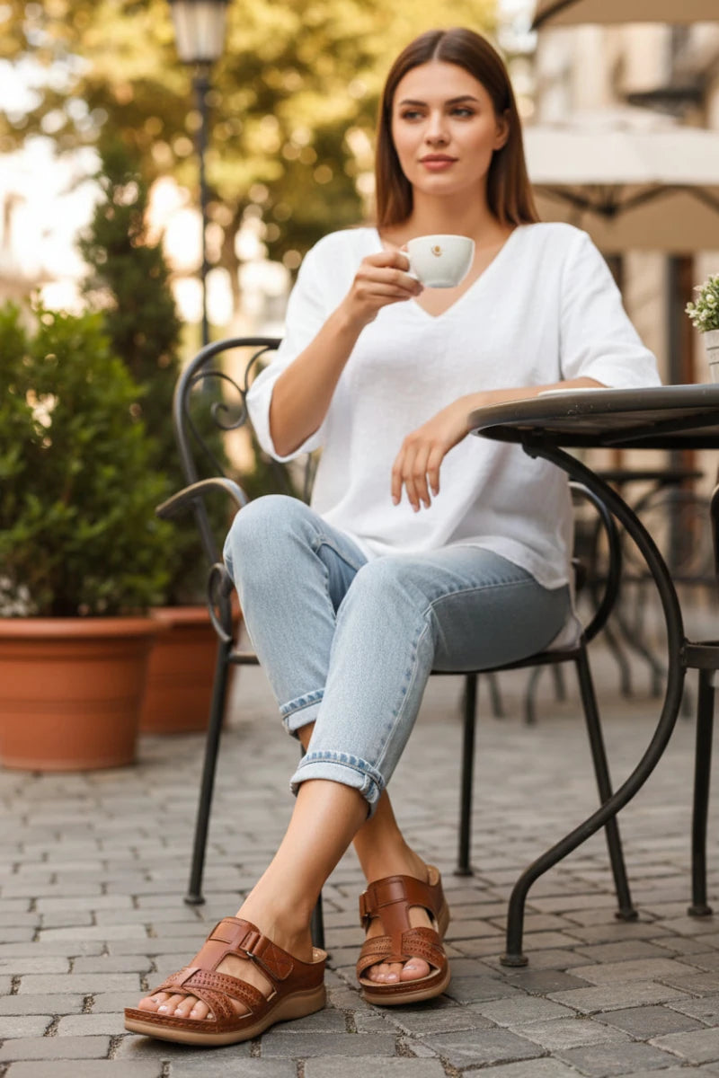 FORMSTEP – women’s orthopedic wedge sandals designed for anti-slip stability and everyday comfort