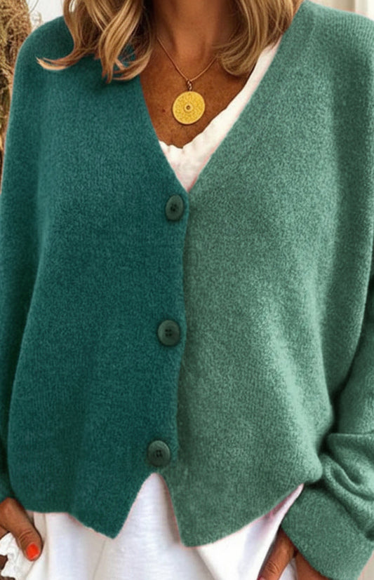 Cozy V-Neck Knit Cardigan for Women - Stylish Layering Essential in Soft Fabric 4