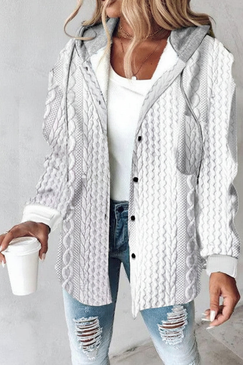 Cozy White Hoodie with Adjustable Hood & Kangaroo Pocket for Comfort 0