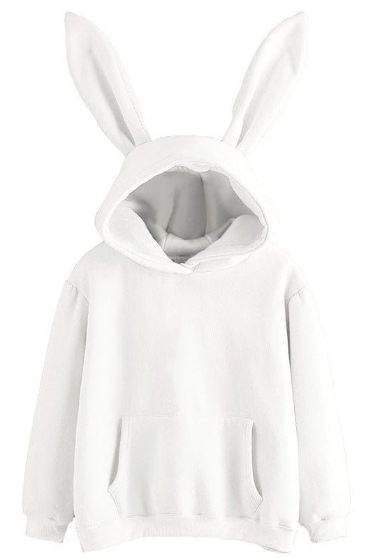 Cozy Women's Hooded Sweatshirt with Playful Rabbit Ears for Casual Wear 1