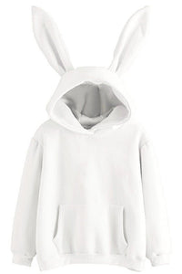 Cozy Women's Hooded Sweatshirt with Playful Rabbit Ears for Casual Wear 1