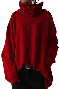 Cozy Women's Long Sleeve Turtleneck Sweatshirt with Pockets - Stylish Comfort 4