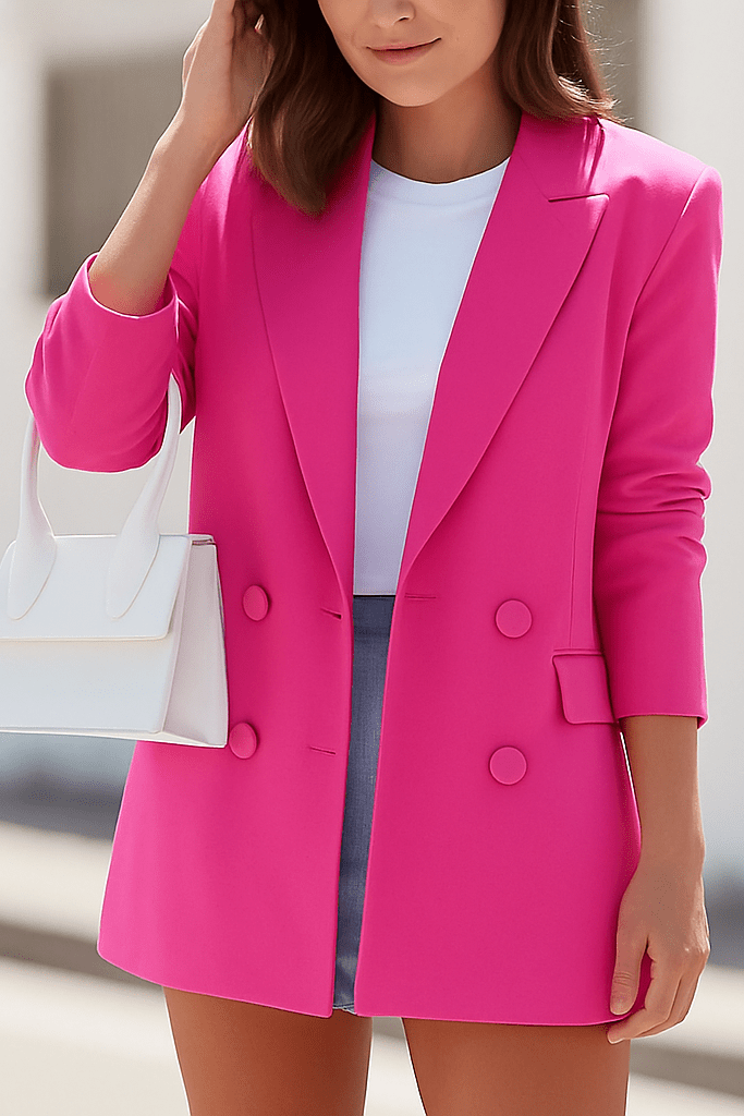 Cressida - Sophisticated Double-Breasted Longline Blazer