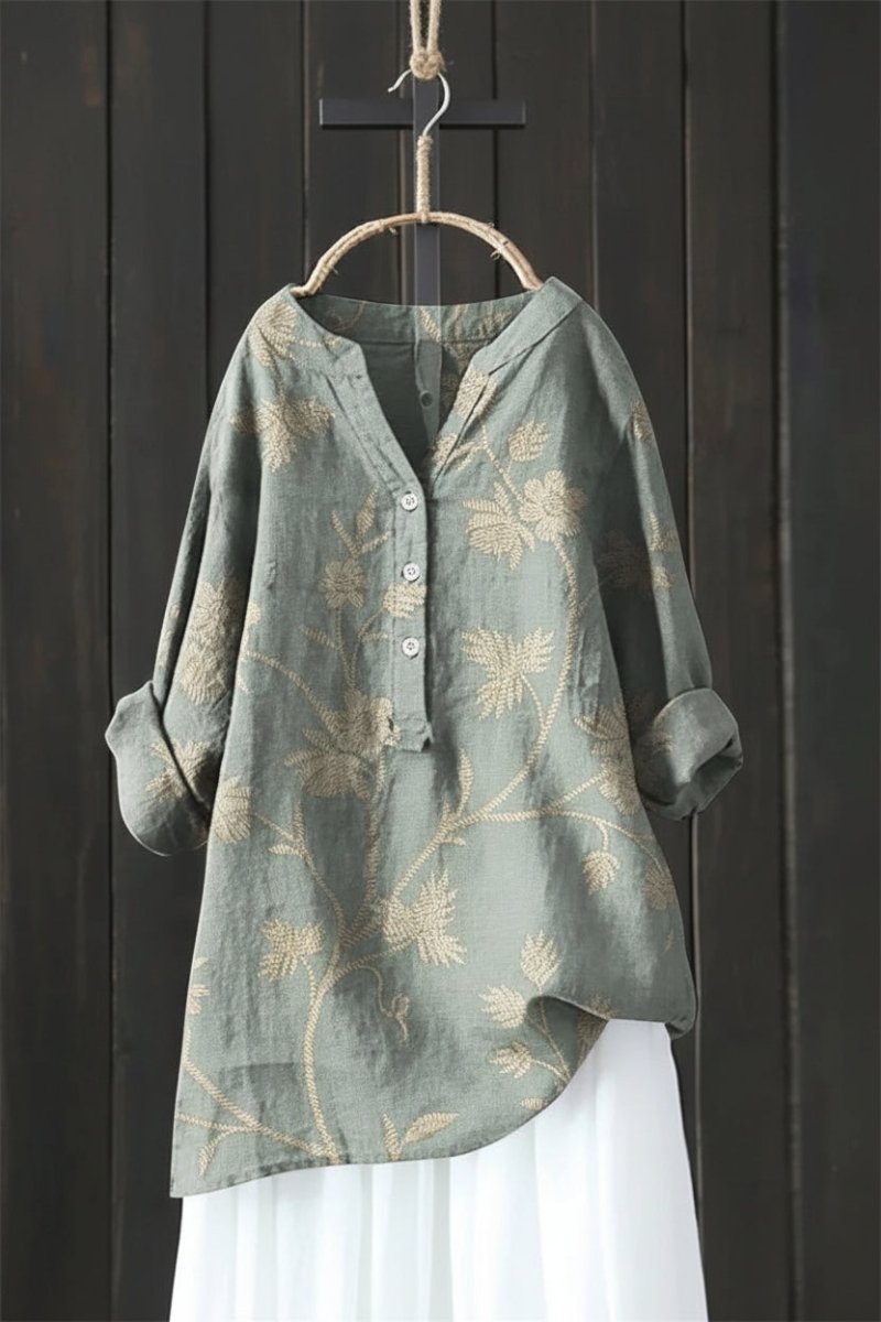 Elegant Floral Blouse - Soft Fabric, Comfortable Fit for Versatile Styling 1