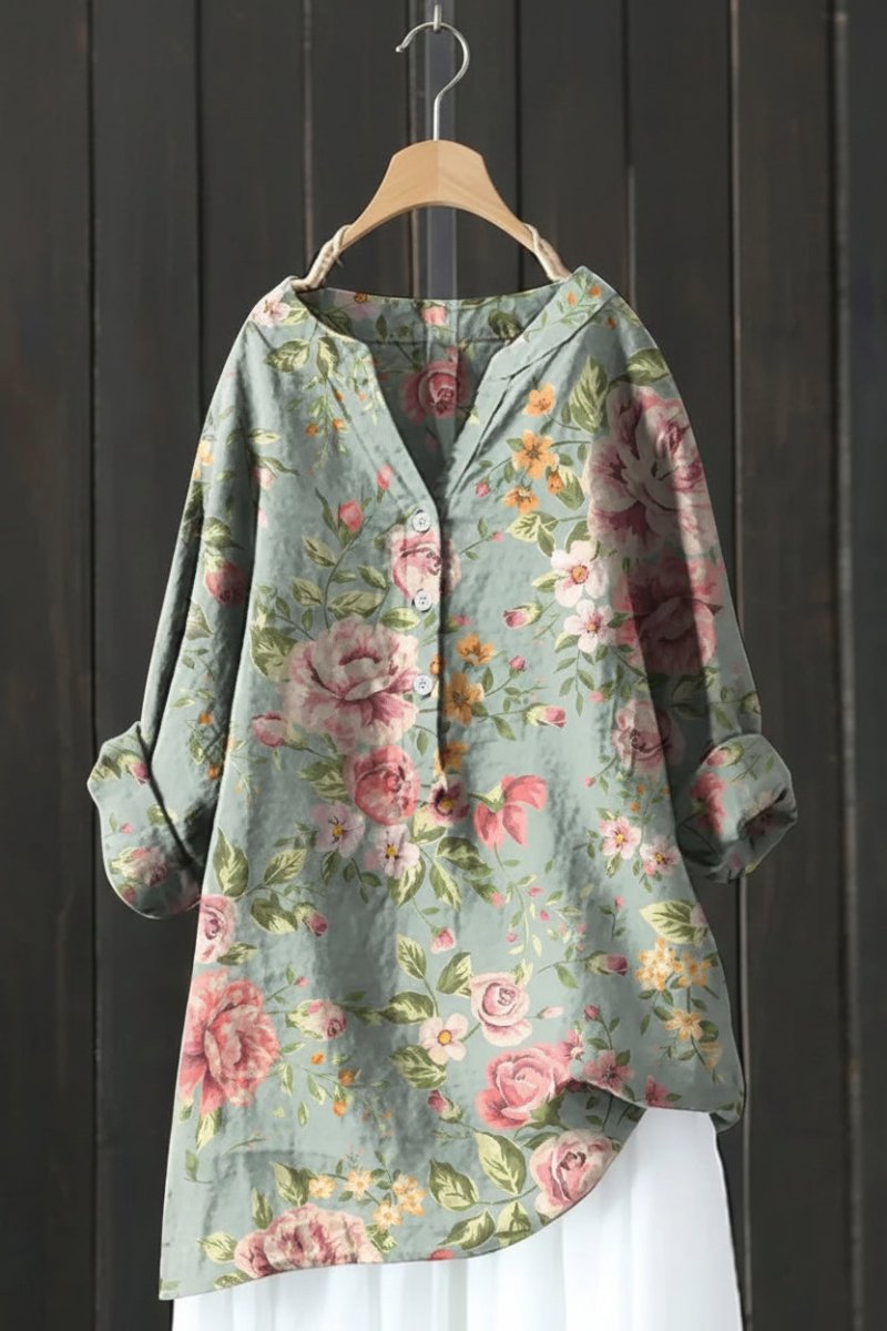 Elegant Floral Blouse - Soft Fabric, Comfortable Fit for Versatile Styling 3