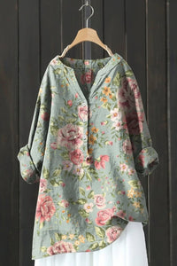 ELEGROSA – Elegant Floral Blouse with Smooth Fabric and Flattering Fit