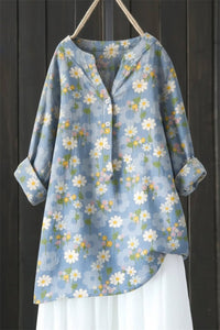 ELEGROSA – Elegant Floral Blouse with Smooth Fabric and Flattering Fit