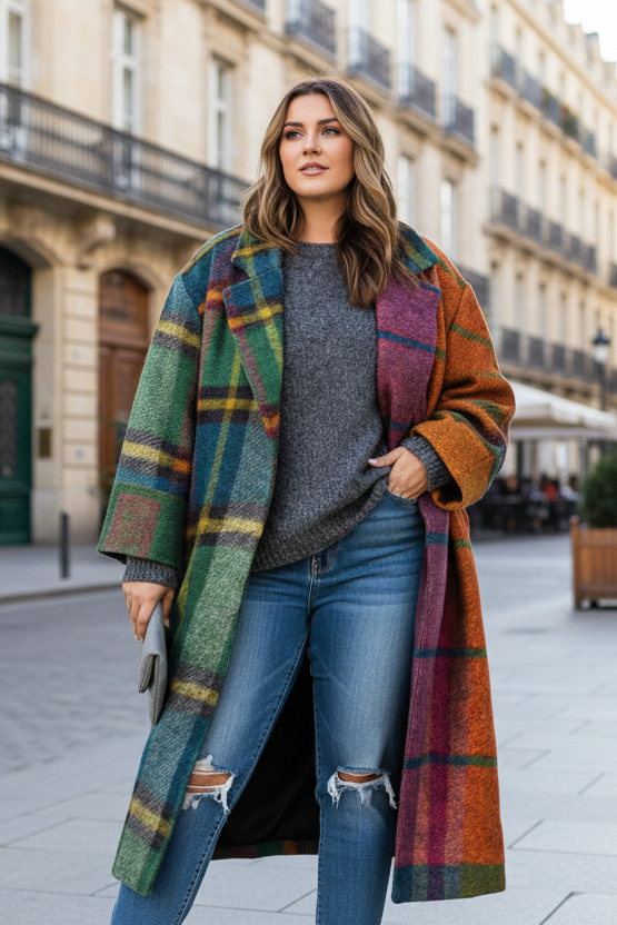 Elegant Long Wool Coat for Women in Plus Sizes - Stylish Winter Coat 0