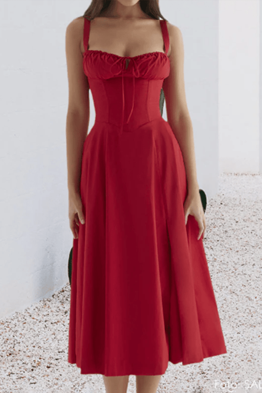 Elegant Midi Dress for Women - Corset Style with Lace Detail for Summer, Wedding Guest, Cocktail or Formal Events 3