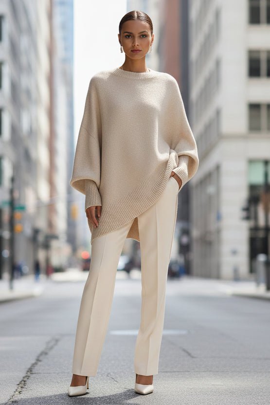 Elegant Oversized Knit Sweater for Women - Cozy Winter Essential 4