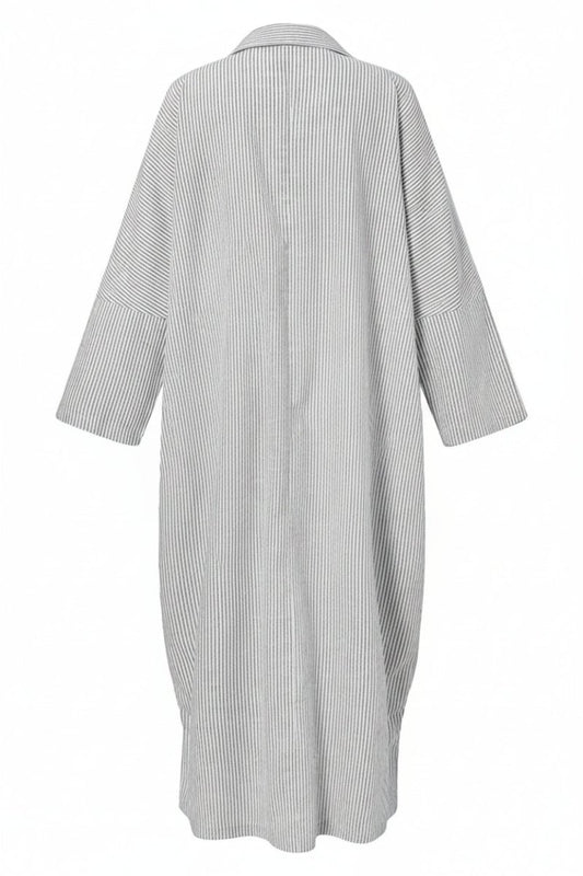 Elegant Oversized Striped Shirt Dress for Women - Breathable Fabric, Flattering Fit 3
