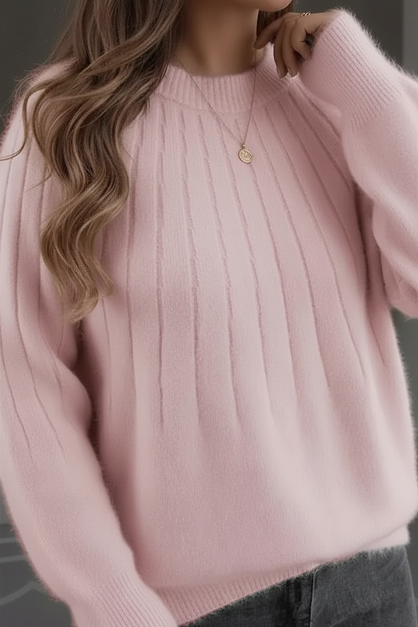 Elegant Plus Size Women's Soft Rib Knit Sweater for Cozy Comfort 1