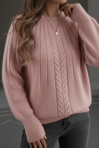 RIBELLE – Elegant Plus Size Women’s Soft Rib Knit Sweater for Cozy Comfort