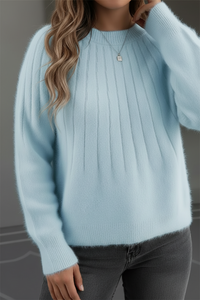 RIBELLE – Elegant Plus Size Women’s Soft Rib Knit Sweater for Cozy Comfort