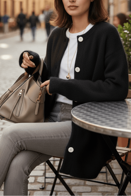 Elegant Relaxed Fit Knit Cardigan Sweater for Women - Cozy Oversized Winter Cardigan 1