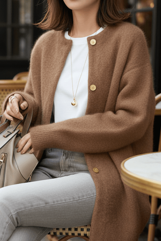 Elegant Relaxed Fit Knit Cardigan Sweater for Women - Cozy Oversized Winter Cardigan 2