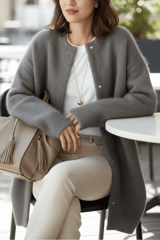 Elegant Relaxed Fit Knit Cardigan Sweater for Women - Cozy Oversized Winter Cardigan 3