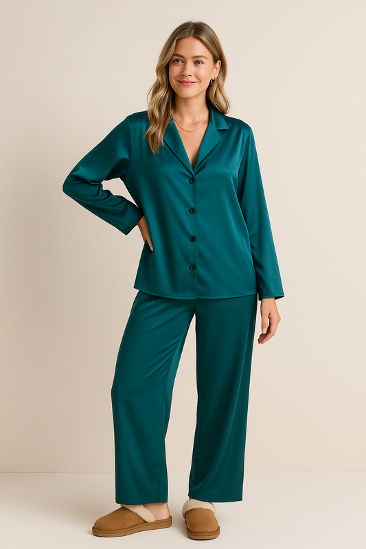 Elegant Satin Pajama Set - Silky Soft Loungewear for Ultimate Comfort 1
