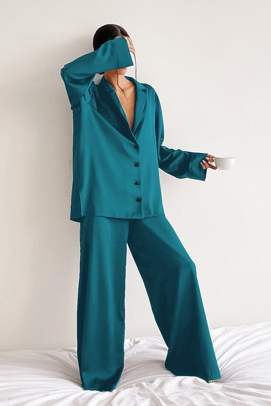 Elegant Satin Pajama Set - Silky Soft Loungewear for Ultimate Comfort 2