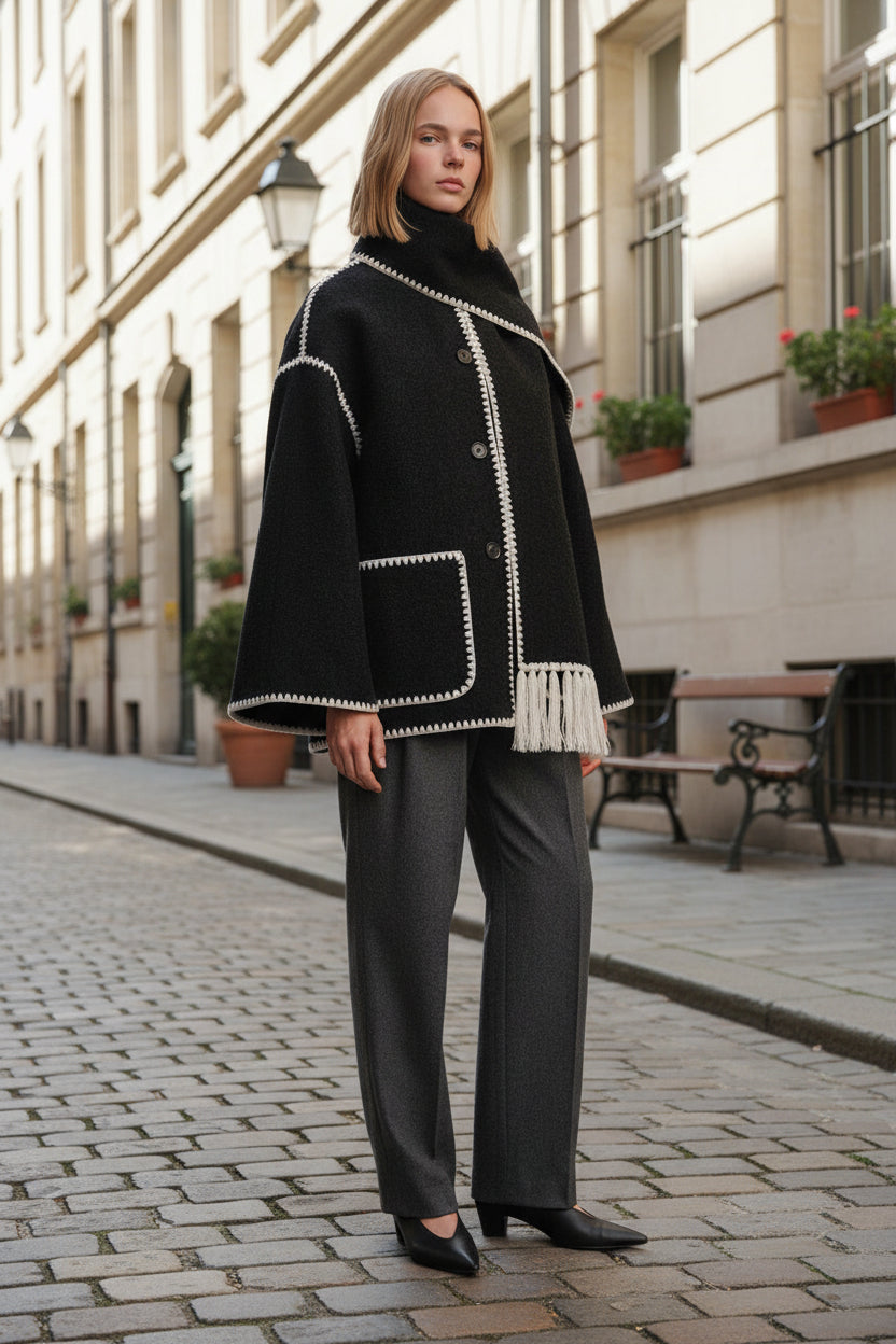 Elegant Scarf Jacket - Cozy Warmth & Timeless Style for Any Occasion 0