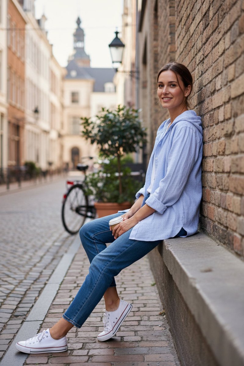 HOODLINE – Long Sleeve Hooded Top with Adjustable Drawstring