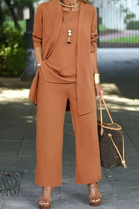 Elegant Women's 3-Piece Co Ord Set - Lightweight Summer Outfit with Cardigan & Trousers 0