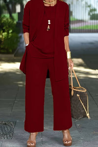 Elegant Women's 3-Piece Co Ord Set - Lightweight Summer Outfit with Cardigan & Trousers 1