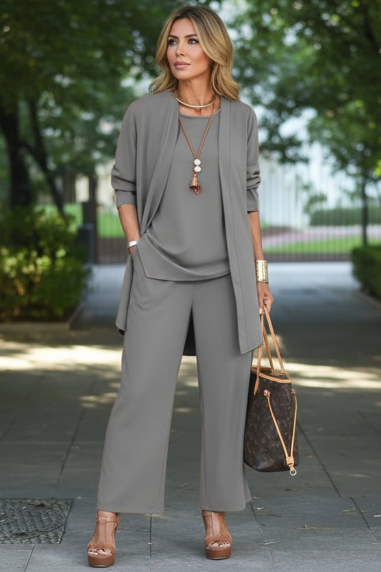 SOLACEWEAR – Chic 3-Piece Summer Lounge Set featuring Flowy Pants and Cover-Up