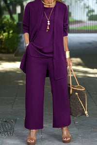 Elegant Women's 3-Piece Co Ord Set - Lightweight Summer Outfit with Cardigan & Trousers 6