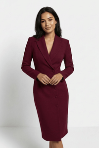 MODÉLYN – Modern Blazer Midi Dress with Sharp Tailoring