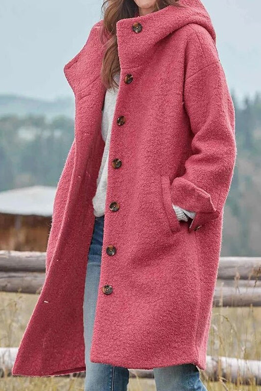 Elegant Women's Hooded Winter Coat with Classic Collar and Functional Hood 4