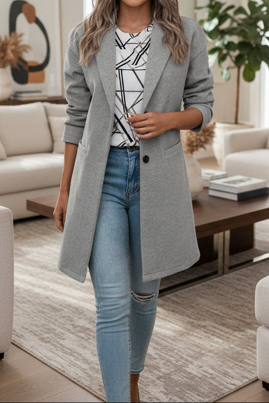 MÉA – Women’s Mid-Length Tailored Coat for Chic Everyday Style