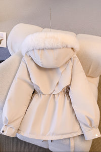 Elegant Women's Puffer Jacket with Cozy Fur Collar for Winter Warmth 1