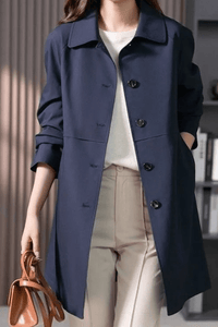 Elegant Women's Short Trench Coat with Tailored Fit & Single Button Closure 0