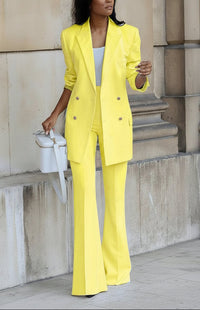 Elegant Women's Suit - Two-Piece Blazer Set with Trousers for Formal Occasions 2