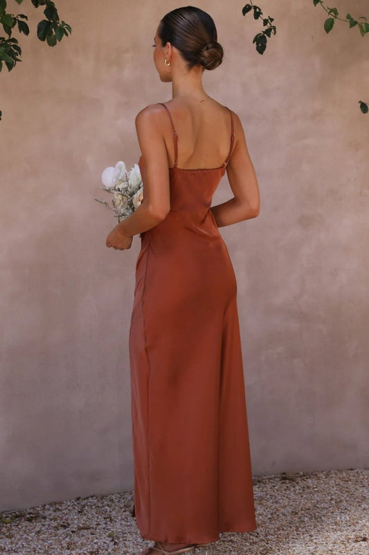 Elegant Women's Summer Slip Dress - Silk-Like Fabric with Side Split 1