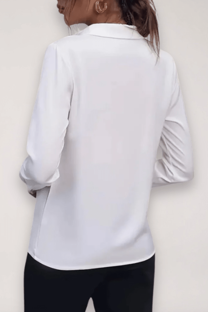 Elegant Women's Tailored Blouse - Soft Breathable Fabric Button-Up Shirt 2