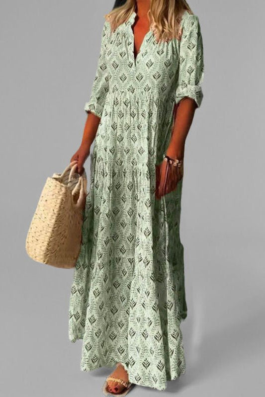 ILVÉRA – Elegant Women’s Maxi Dress with Tiered Design and Soft Draping