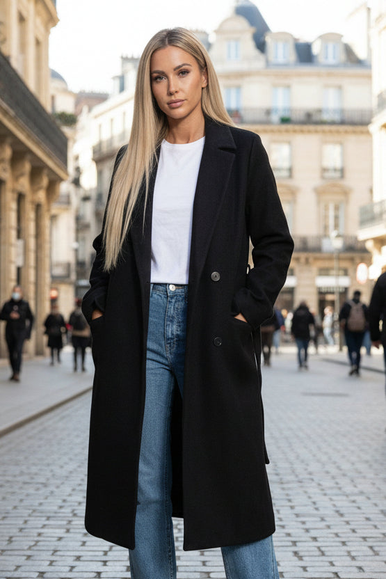 Elise Longline Women's Winter Coat with Elegant Lapel Design for Comfort 1