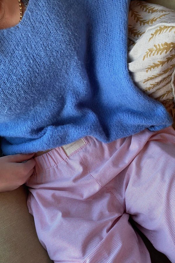 Elke - Women's Lightweight Striped Pants with Elastic Waistband & Pockets 2