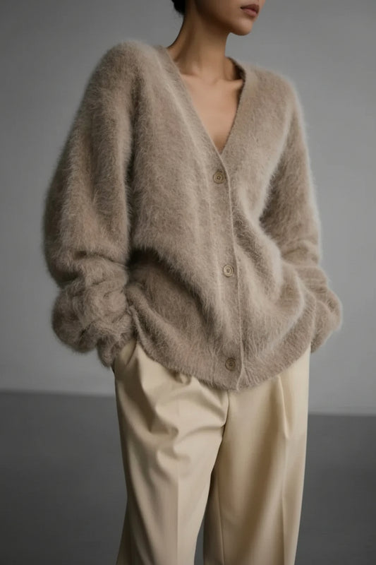 Ella - Women's Loose Knit Cardigan in Cashmere for Timeless Comfort 0