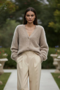 ELLAWEAR – Women’s Loose-Fit Cashmere Knit Cardigan for Timeless Comfort