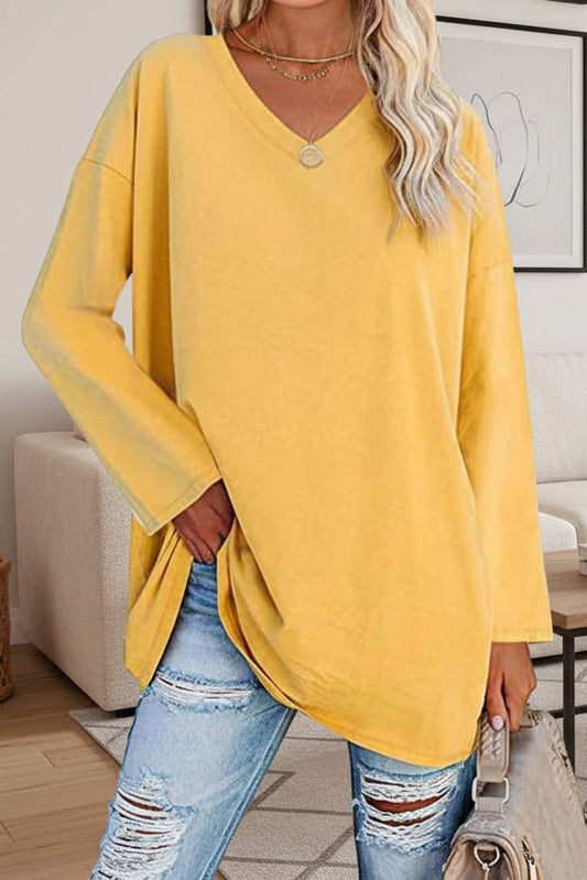 AUTUMNÉE – Elegant Loose-Fit Long Sleeve Top in Soft Polyester for Autumn Style