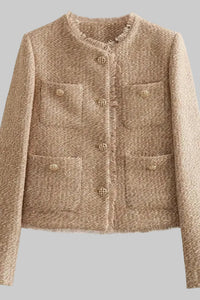 Emily - Women's Tweed Button-Down Jacket with Structured Fit for Versatile Styling 4
