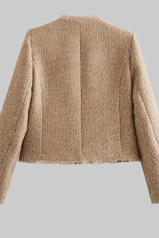 Emily - Women's Tweed Button-Down Jacket with Structured Fit for Versatile Styling 5